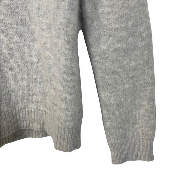 Women's M RAFAELLA Medium Angora Lambswool Shawl Collar Sweater Gray Fuzzy Soft - Picture 9 of 9